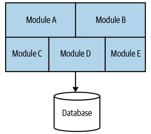 Monolith with a single database